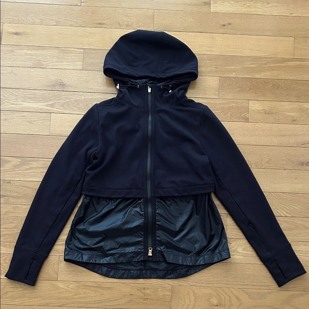 Athleta Black Windy Point Hooded Jacket Size S - Picture 2 of 13